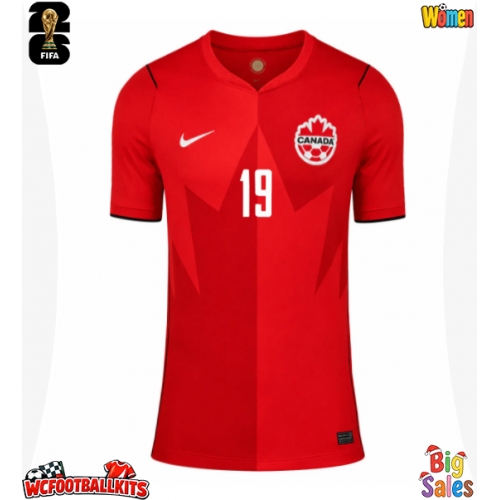 Canada Alphonso Davies #19 Replica Home Stadium Shirt for Women World Cup 2026 Short Sleeve